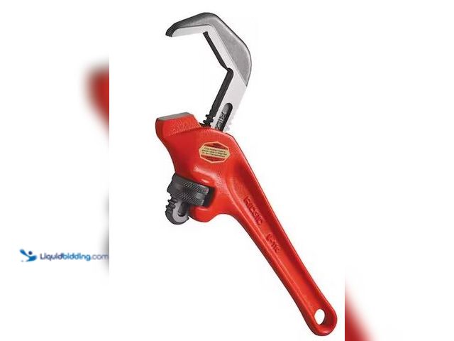 Lot 49-5486906 - RIDGID
9-1/2 in. Offset Hex Jaw Pipe Wrench, Sturdy Plumbing Pipe Tool with Hex Jaw Mechanism for E...