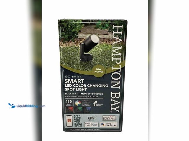 Lot 49-3528652 - Hampton Bay 10 Watts 450 Lumen Low Voltage Smart LED Color Changing Lights (2 pk ),UPC 850033029215 ...