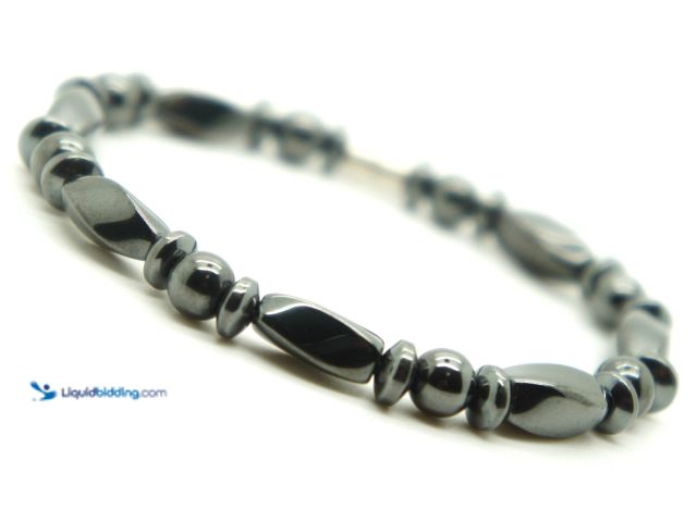 Lot 49-1811682 - Magnetic Hematite Pain Relief Stretch Bracelet - NEW - Uses magnetic therapy to help relieve hand/wr...