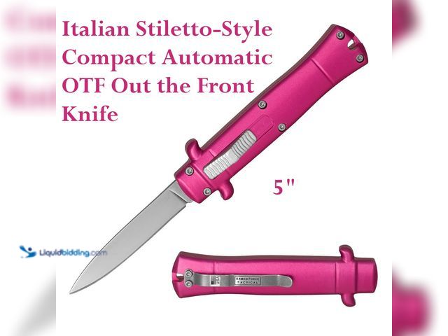 Lot 49-3435373 - Armed Force Tactical Italian Stiletto-Style Compact Automatic OTF Out the Front Knife 5" Pink - NEW ...