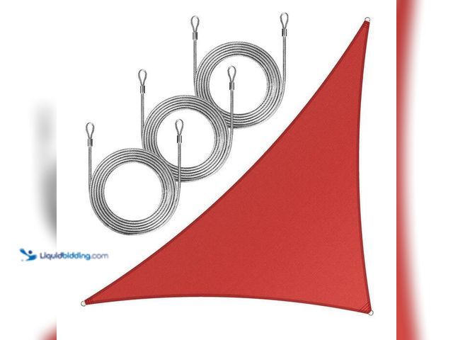 Lot 49-2024184 - ROYAL SHADE 14 ft. x 14 ft. x 19.8 ft. Right Triangle Sun Shade Sail with Rope-Red. Model # RR-TAPRT...