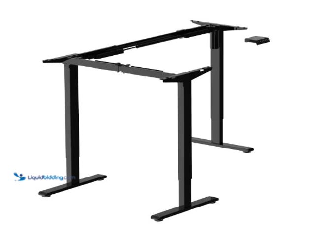 Lot 49-3480420 - FlexiSpot L-Shaped Standing Desk, Black, Model # E2LB-V3, Unused, Frame only.   Ref#BULK1126