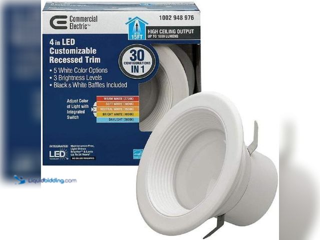 Lot 49-5460371 - 4 in. Lumen and Color Changeable Integrated LED Recessed Downlight Retro Fit Trim Item is used in a ...