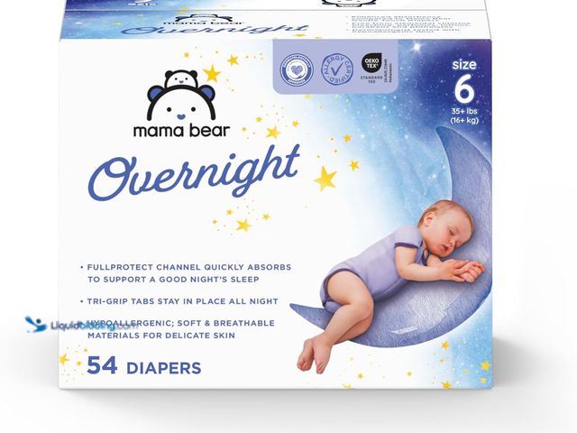 Lot 49-3563859 - Amazon Brand - Mama Bear Overnight Baby Diapers with Leak Protection and Skin Protection, Fragrance-...