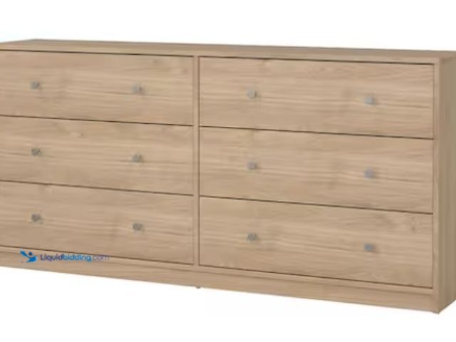 Lot 49-5485509 - Tvilum Portland 6-Drawer Double Dresser in Oak 26.89 in. H x 56.34 in. W x 12.46 in. D. Unused with ...