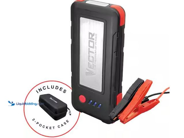 Lot 49-3600210 - VECTOR 1600 Peak Amp Automotive Lithium Jump Starter, Portable Power-USB-A(15W), USB-C(30W), Power I...