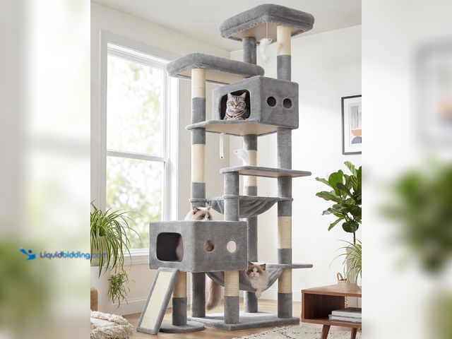 Lot 49-3563810 - Globlazer Multi-Level Extra Large Tall Cat Tower 83 inch Sturdy Heavy Duty Cat Tree for Indoor Large...