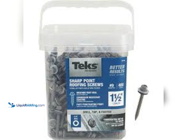 Lot 49-5460871 - #9 X 1-1/2 In. Hex Washer Head Sharp Point Metal To Wood Roofing Screw (400 Ct.). Item is Unused