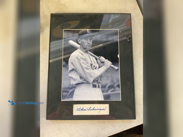 Lot 49-1505538 - COLLECTIBLE NICE DETROIT TIGERS LEGEND CHARLIE GEHRINGER AUTOGRAPHED CUT AND 8X10 PHOTO FRAMED AND R...