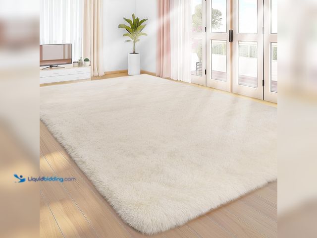Lot 49-5437732 - Sour Lemon Area Rugs 8x10 Living Room, Cream Large Area Rug Shag Shaggy Carpet Soft Plush Furry Beds...