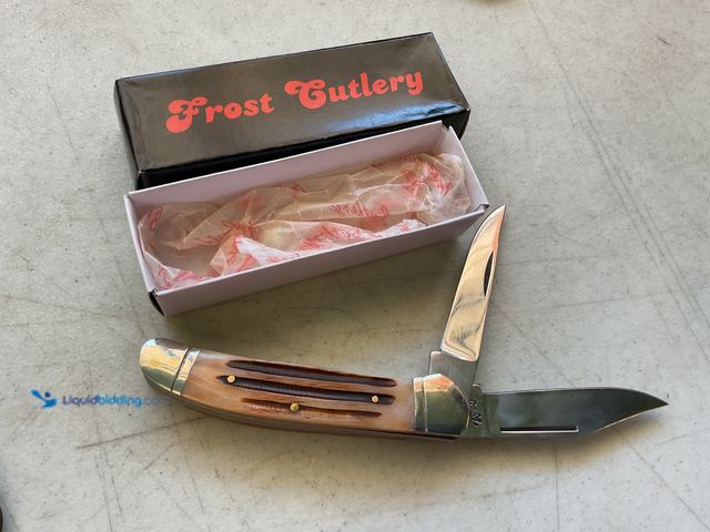 Lot 49-1977818 - Other FROST CUTLERY 3.75 INCH CLOSED STAINLESS STEEL BLADES AND NS BOLSTERS CUSTOM SHIELD NEW IN BOX...