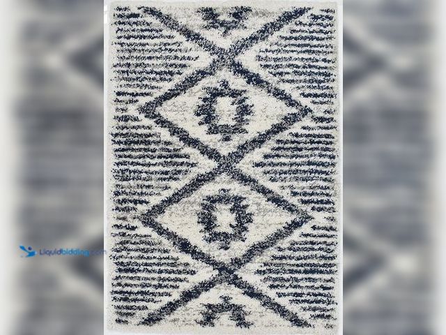 Lot 49-5461098 - Mason Brooks Indigo Shag CG80A Glacier Valley Geometric Transitional White Area Rug, 2'6" X 4', Mode...