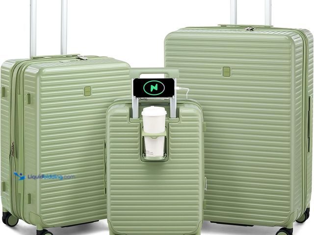 Lot 49-5437453 - Hard Shell Suitcases Expandable Travel Luggage Sets 3 Piece, Carry on and Check in 3 Piece Luggage S...