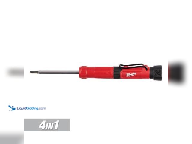 Lot 49-3565738 - Milwaukee 4-in-1 Pocket Precision Multi-Bit Screwdriver. Model # 48-22-2932. Unused