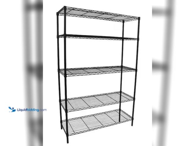 Lot 49-2005988 - HDX 5-Tier Steel Wire Shelving Unit in Black (36 in. W x 72 in. H x 16 in. D), Model # 21656PS-1, Us...