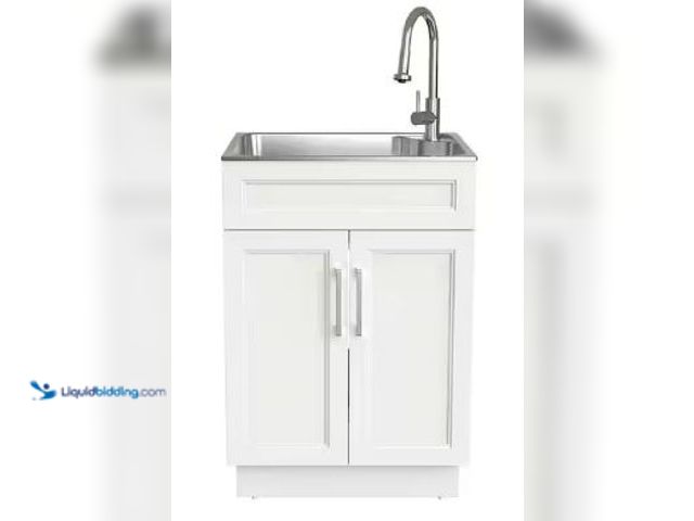Lot 49-1517850 - Glacier Bay
24 in. W x 21 in. D x 51 in. H Drop-In Stainless Steel Laundry Sink with Faucet and Cab...