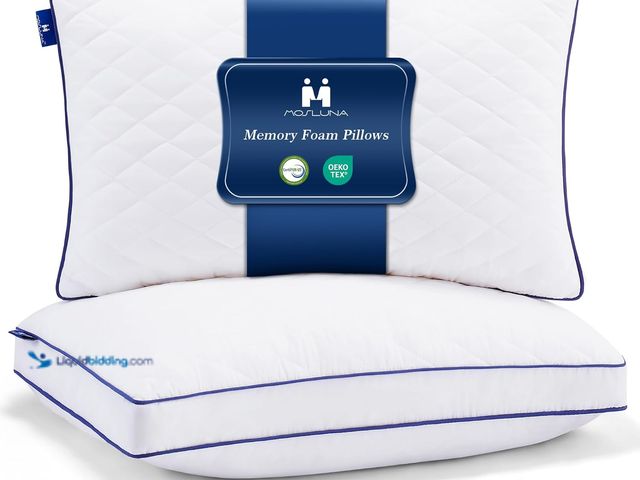 Lot 49-5488343 - Shredded Memory Foam Pillows Standard Size Set of 2, Soft Bed Pillow for Side and Back Sleepers, Med...