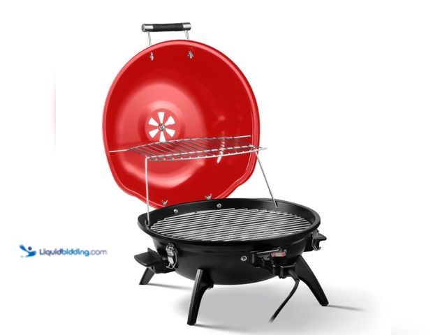 Lot 49-5520674 - Techwood 11 Inch 1600W Electric BBQ Grill Portable Indoor Outdoor Cooking. Used and dirty. Has attac...