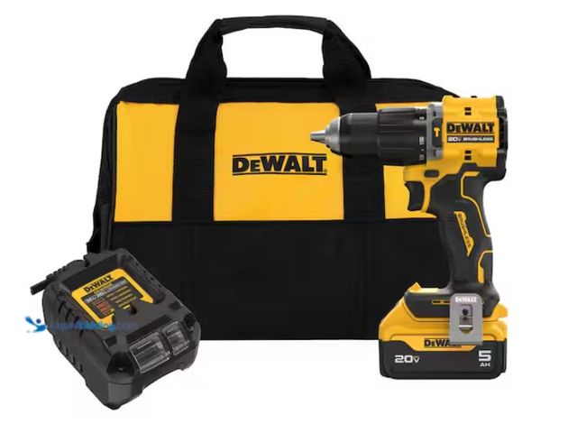 Lot 49-1519182 - DEWALT ATOMIC 20V Lithium-Ion Cordless 1/2 in. Hammer Drill Kit with 5.0 Ah Battery and Charger, Mod...