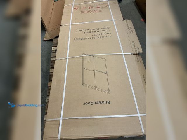 Lot 49-5487181 - 54x76 Matte Black Shower Door New