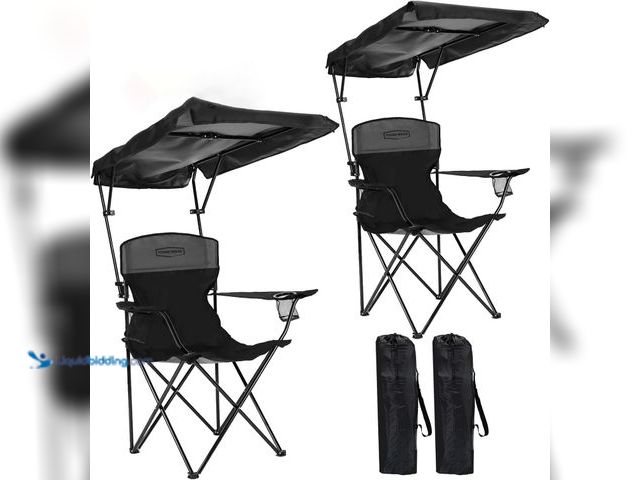 Lot 49-5543312 - Portable Camping Chair Beach Chair with Shade Canopy, Fold Lightweight Oversized for All, Easy to Op...