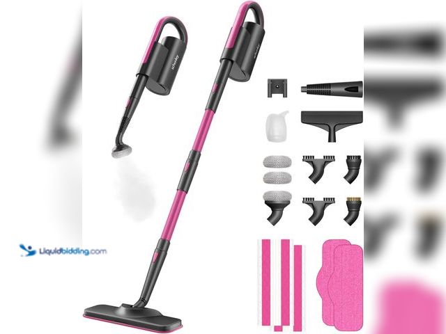 Lot 49-3531557 - Schenley 19-in-1 Steam Mop Dual-Rod Design with Detachable Handheld Steamer for Walls, Grouts, Hard ...