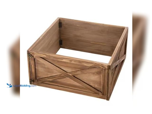 Lot 49-1544852 - Glitzhome 22.09 in. L Natural Wooden Tree Collar (KD), Model # 1106203434, Slightly used.  Ref#HOL11...