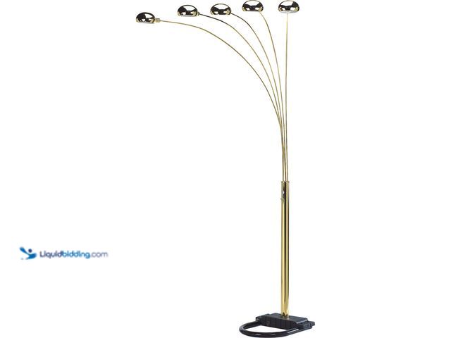 Lot 49-3532246 - 84"H Gold 5-Head Cap Style Floor Lamp. Model #812045022028. Used slightly, unable to test. Comes wit...