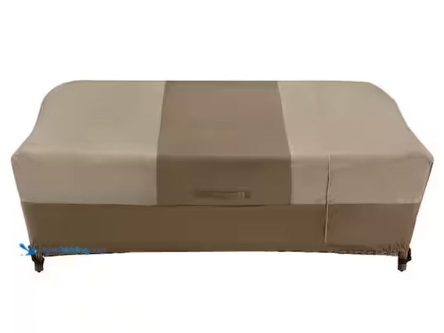 Lot 49-2001073 - Hampton Bay 38 in. L x 77.3 in. W x 31 in. H Beige Patio Furniture Loveseat and Sofa (2-In-1) Cover,...