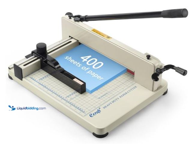 Lot 49-1569403 - Ecraft Heavy Duty 12" Guillotine Paper Cutter - 400 Sheet Capacity, Solid Steel with HSS Blade, Indu...