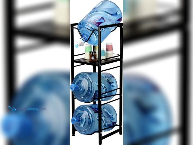 Lot 49-3531121 - 5 Gallon Pour Jug Holder for 3 Bottles with Spigot Storage Shelf, 4 Tier Heavy Duty Water Dispenser ...