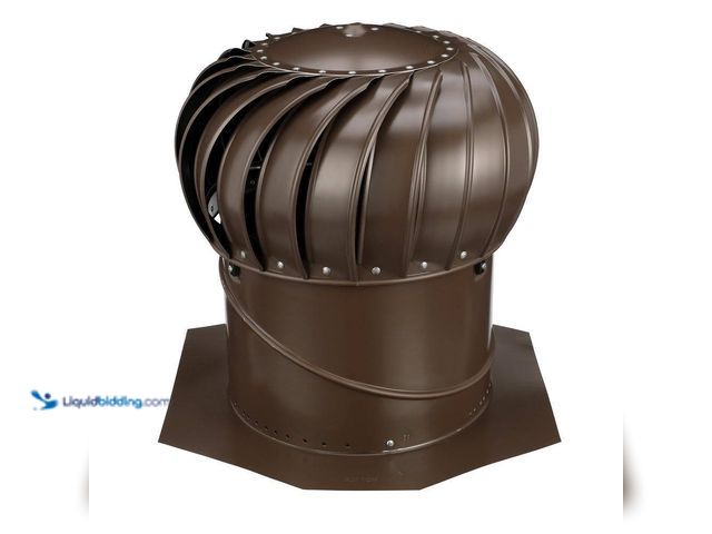 Lot 49-3527233 - Air Vent
14 in. Brown Aluminum Internally Braced Wind Turbine (opened to view) New