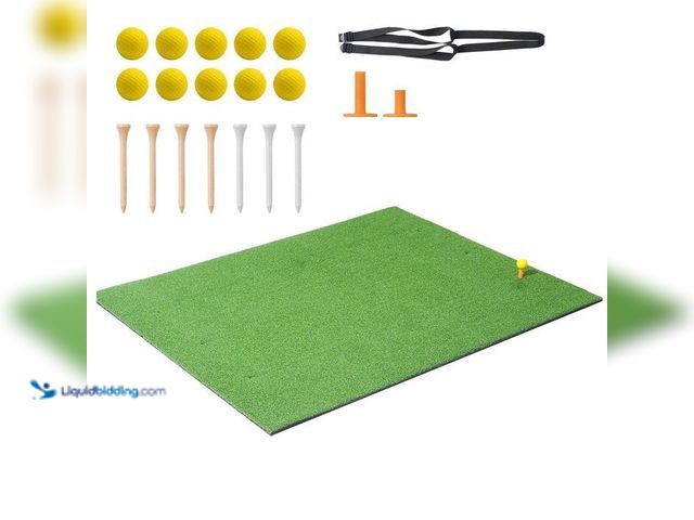 Lot 49-2021789 - SKYSHALO Golf Hitting Mat, 5 x 4 ft. Artificial Turf Golf Hitting Mat, Golf Hitting Training Aids wi...