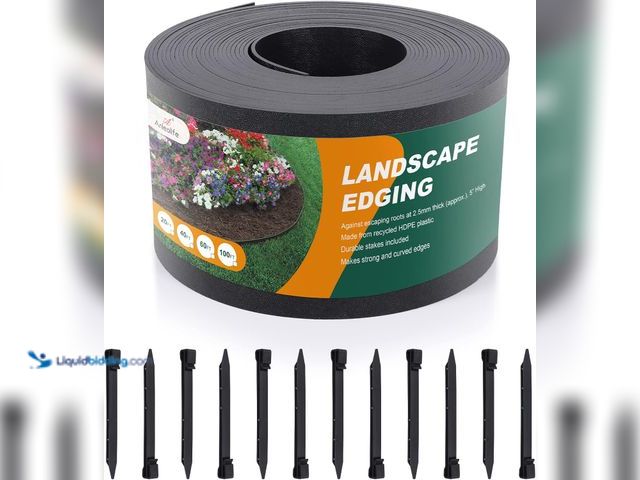 Lot 49-5414258 - Black Plastic Garden Landscape Edging, 5” Tall Border Coil, Flexible and Strengthened with Anti-UV T...