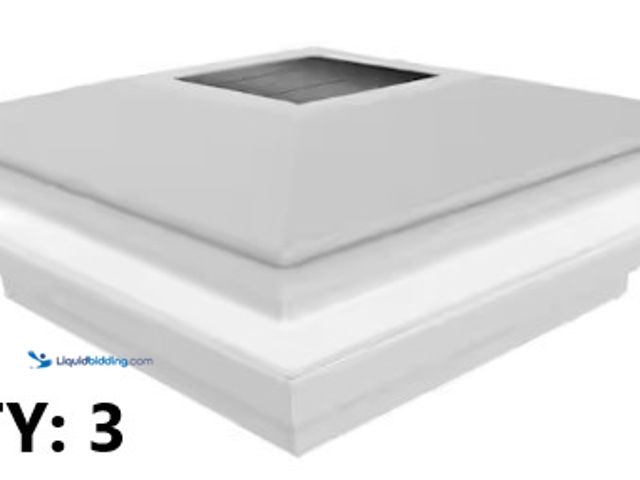 Lot 49-3631308 - Lot Of (3) Veranda 5 in. x 5 in. Vinyl Solar-Powered Contemporary Beveled Post Cap Model: 73013118, ...