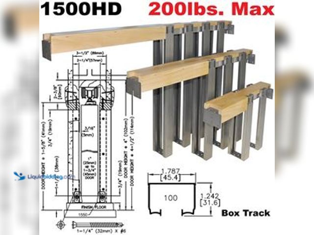 Lot 49-1548781 - 1500HD Series Heavy-Duty Pocket Door Frame Kits 48" [1219mm] x 96" [2438mm] Max. Door Size, 1" [25mm...