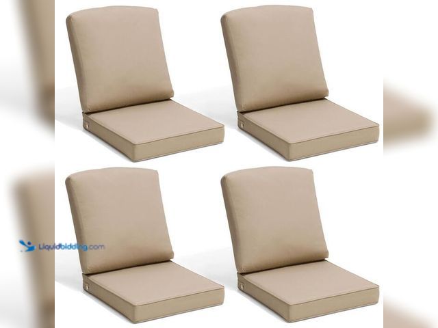 Lot 49-2021838 - Lot of (4)- Crestlive Products 22 in. x 21 in. x 3.5 in. Patio Couch Cushion with Removable Cover Th...