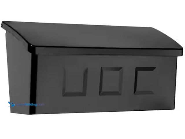 Lot 49-1549496 - Architectural Mailboxes Wayland Black, Small, Steel, Wall Mount Mailbox, Model # 2689B-10, Unused.  ...