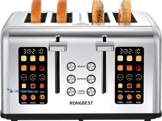 Lot 49-5437660 - 4 Slice Touch Screen Toaster, Stainless Steel Toaster with Wide Slots for Bagels and Bread, Reheat/D...