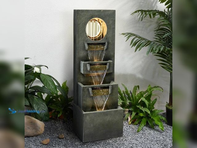 Lot 49-5543259 - Watnature
39.3 in. Resin Outdoor Waterfall Fountains Modern Tall Indoor Relaxing Soothing Floor Fou...