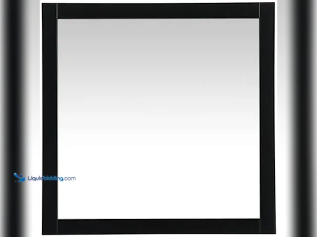 Lot 49-3631195 - Monet 36" W x 36" H Contemporary Square Metal Framed Bathroom Wall Mirror, Model #  MR43636BK, Unuse...