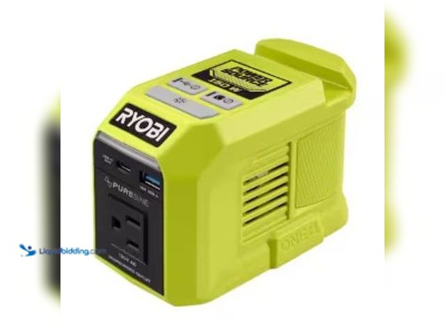 Lot 49-2022848 - RYOBI ONE Plus 18V 150-Watt Portable Battery Inverter Power Source (Tool Only), Model # PCLBG07B, MS...