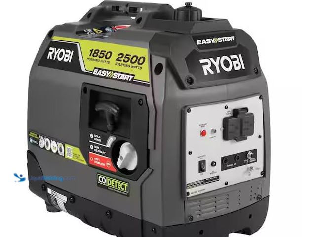 Lot 49-5545670 - RYOBI
2500-Watt Recoil Start Gas Powered Inverter Generator with CO Shutdown, Used with compression