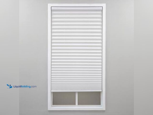 Lot 49-5539738 - StyleWell White Cordless Light Filtering Polyester Pleated Shades - 43 in. W x 64 in. L. Model # QDW...