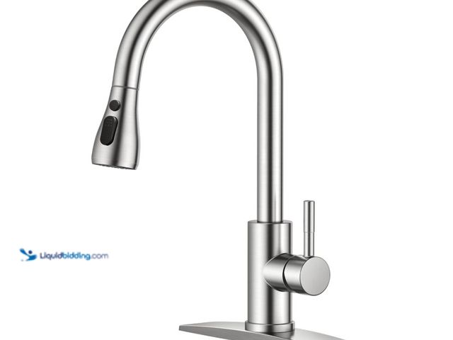 Lot 49-3431512 - FORIOUS Kitchen Faucets with Pull Down Sprayer, Brushed Nickel, High Arc Single Handle Classic Stain...