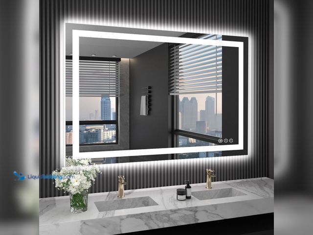Lot 49-1531222 - 48X36 LED Bathroom Mirror with Lights, Anti-Fog, Dimmable, Backlit + Front Lit, Lighted Bathroom Van...