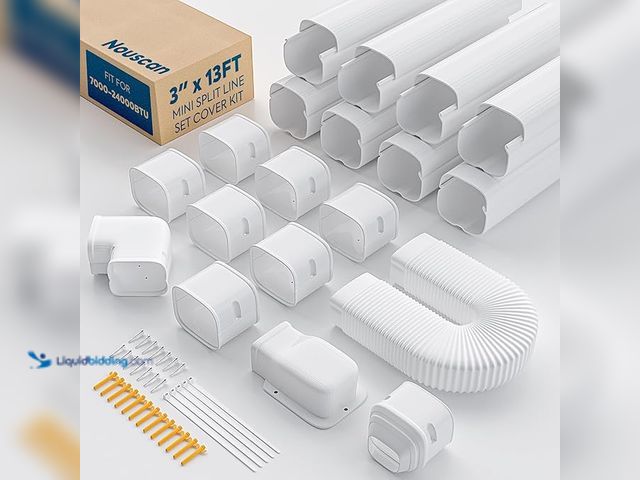 Lot 49-1576825 - 3" 13Ft Mini Split Line Set Cover with Flexible Duct, Upgrade PP Decorative Minisplit Line set Cover...