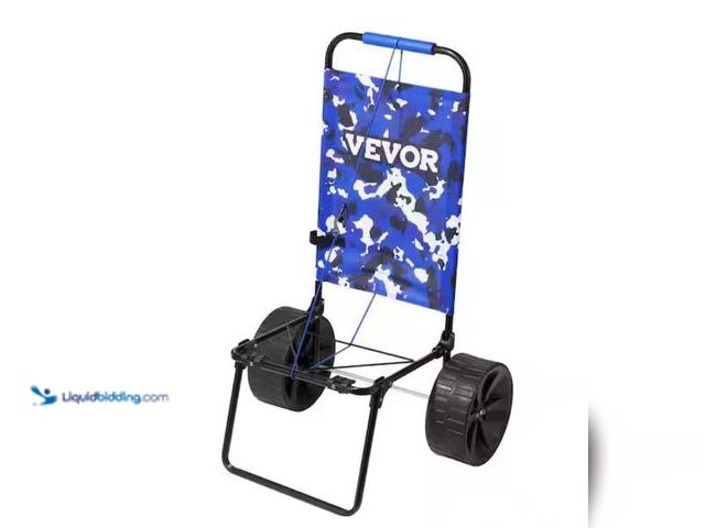 Lot 49-2020573 - VEVOR Beach Dolly with Big Wheels for Sand 8 cu ft PU steel Garden Cart Cargo Deck 69 lbs. Loading C...