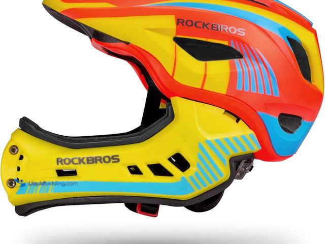 Lot 49-5463601 - ROCKBROS Kids Full Face Helmet Kids Bike Helmets Lightweight Toddler Mountain Bike Helmet Detachable...