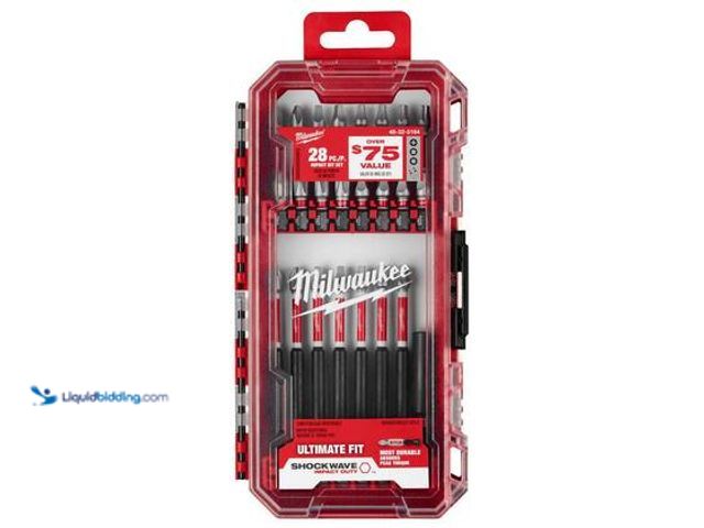 Lot 49-5544456 - Milwaukee SHOCKWAVE Impact Duty Alloy Steel Screw Driver Bit Set (28-Piece). Model # 48-32-5164. Unu...